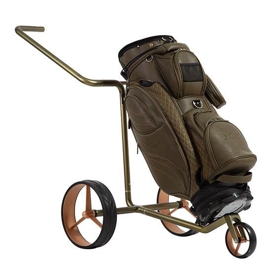 JuCad Carbon Verde Rosé carrello manuale, edizione speciale + borsa da trasporto JTT
