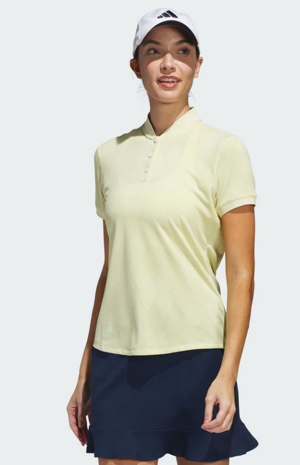 Adidas Ultimate365 Diamond Jacquard polo da donna, giallo polvere