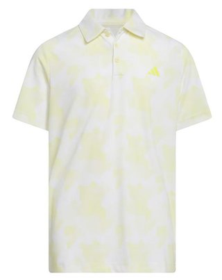 Adidas Printed Scripted junior polo da bambino, bianco/giallo polvere
