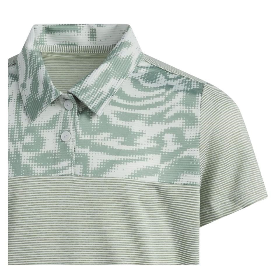 Adidas Ottoman Printed junior polo da bambino, wonder silver/silver green