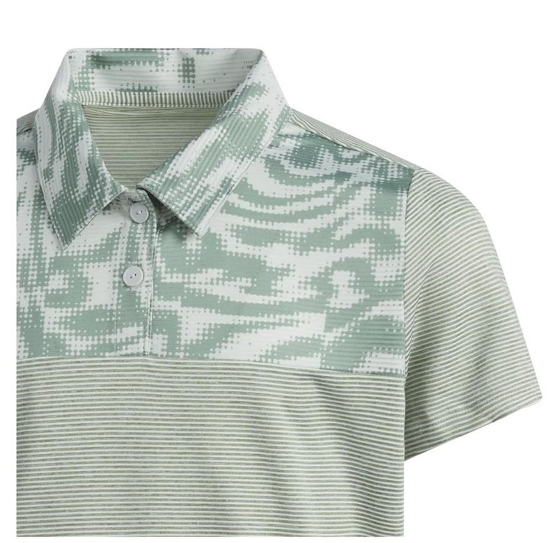 Adidas Ottoman Printed junior polo da bambino, wonder silver/silver green