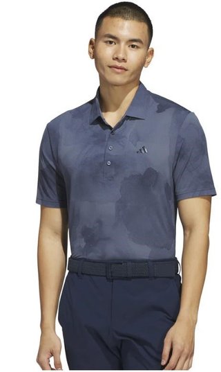 Adidas Tour Printed Mesh polo da uomo, collegiate navy/preloved ink