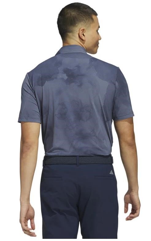 Adidas Tour Printed Mesh polo da uomo, collegiate navy/preloved ink