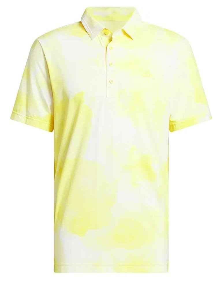 Adidas Ultimate365 Tour Printed polo uomo, bianco/giallo polvere