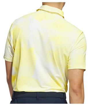 Adidas Ultimate365 Tour Printed polo uomo, bianco/giallo polvere