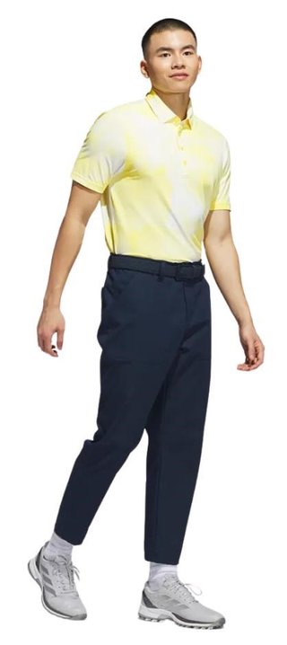 Adidas Ultimate365 Tour Printed polo uomo, bianco/giallo polvere