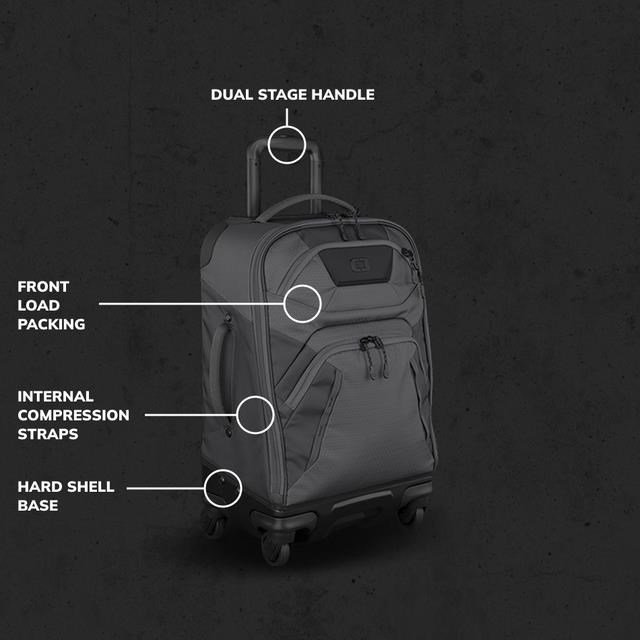 Ogio Renegade 22" 4-Wheel Travel Bag 33L borsa da golf, titanium