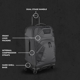Ogio Renegade 26" 4-Wheel Travel Bag 52L borsa da golf, titanium