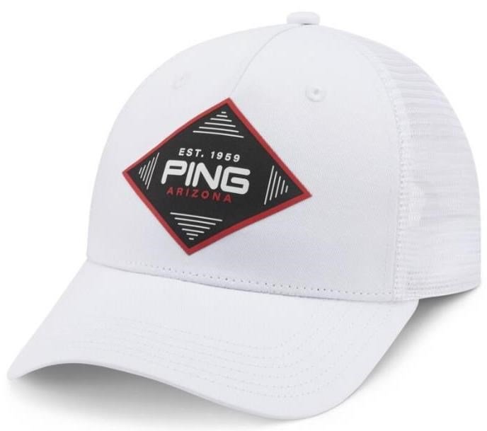 PING Diamond Trucker cappellino da uomo, bianco