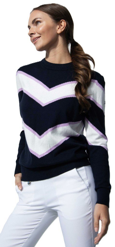 Maglione da golf da donna a fantasia colorata