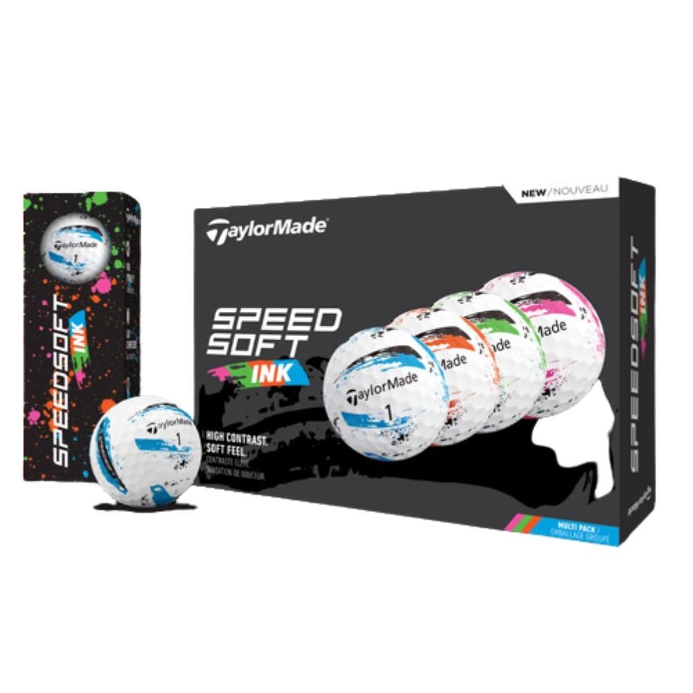 TaylorMade SpeedSoft Ink palline da golf (12 palline), multi