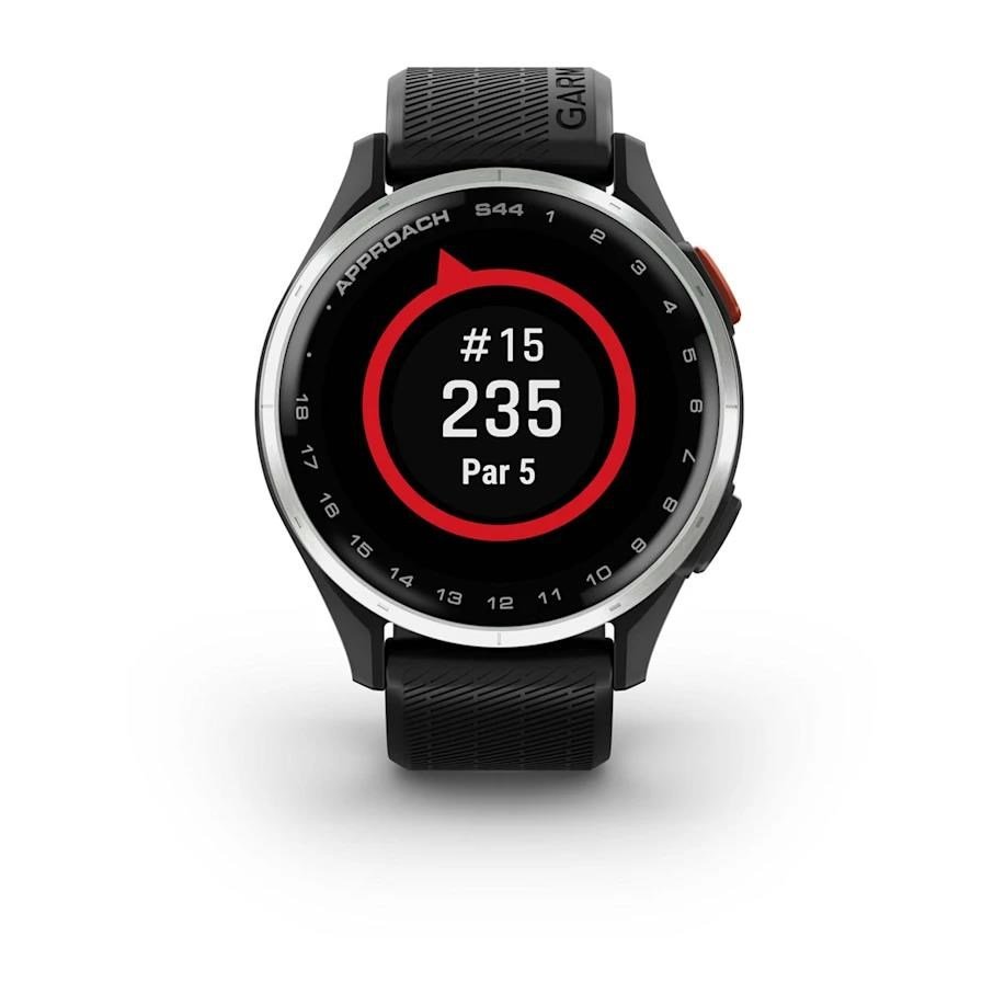 Garmin Approach S44 GPS orologio da golf, nero/argento alluminio