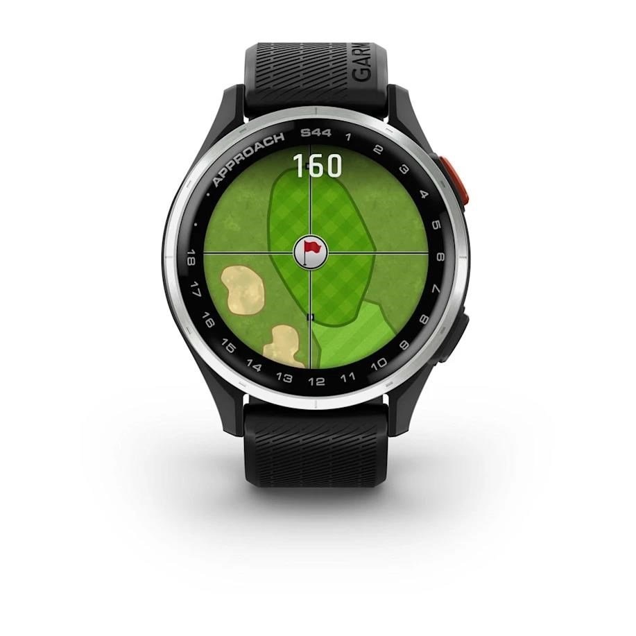 Garmin Approach S44 GPS orologio da golf, nero/argento alluminio