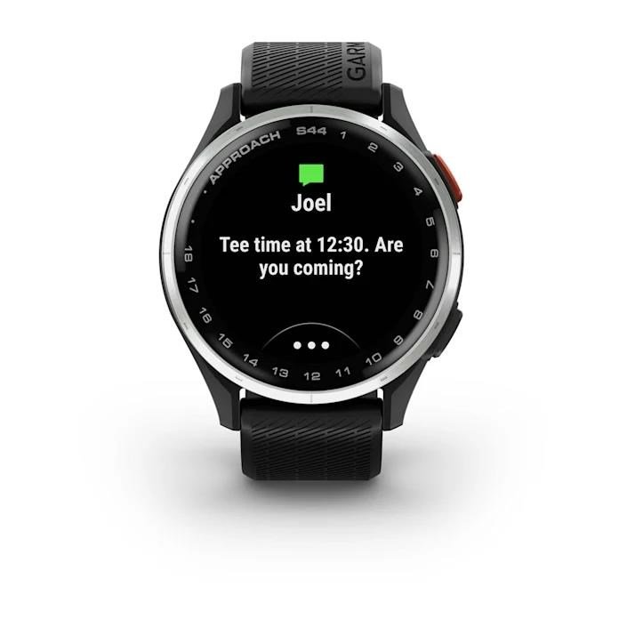 Garmin Approach S44 GPS orologio da golf, nero/argento alluminio