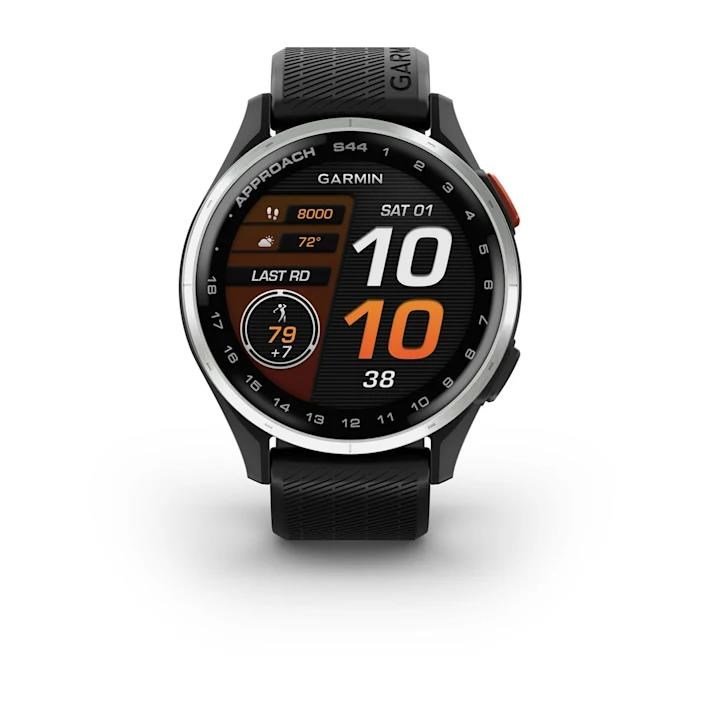 Garmin Approach S44 GPS orologio da golf, nero/argento alluminio