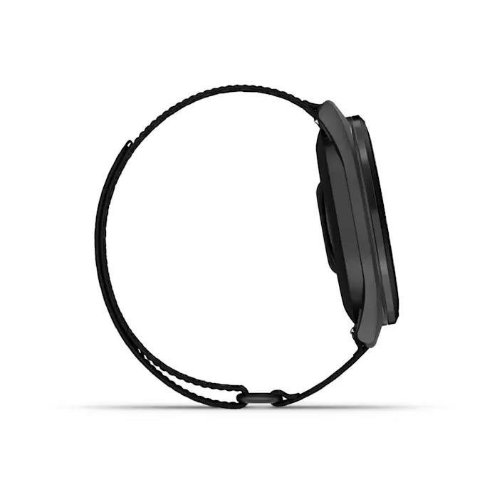 Garmin Approach S50 GPS watch, black nylon/silver aluminium