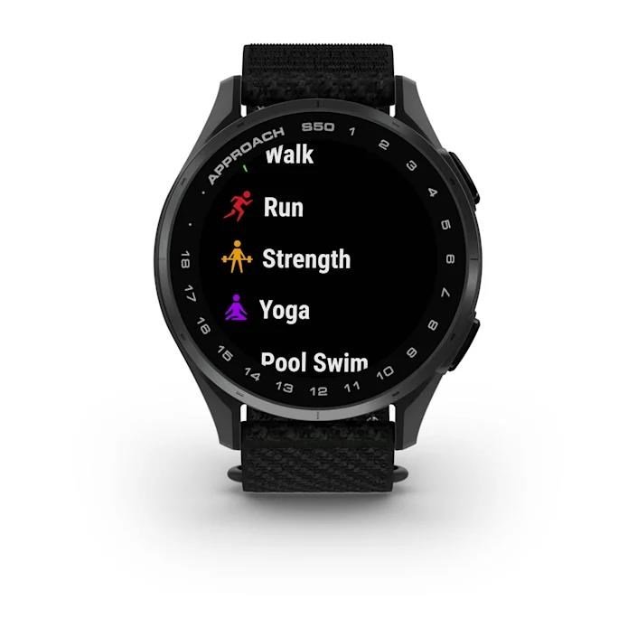 Garmin Approach S50 GPS watch, black nylon/silver aluminium