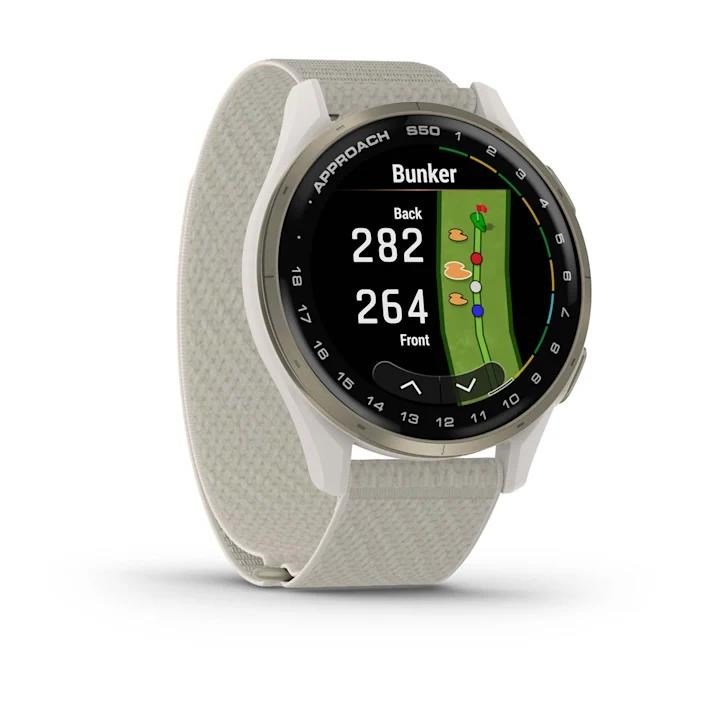Garmin Approach S50 GPS orologio, avorio nylon/oro crema alluminio