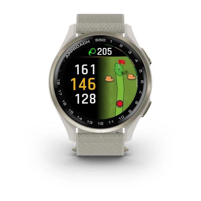 Garmin Approach S50 GPS orologio, avorio nylon/oro crema alluminio