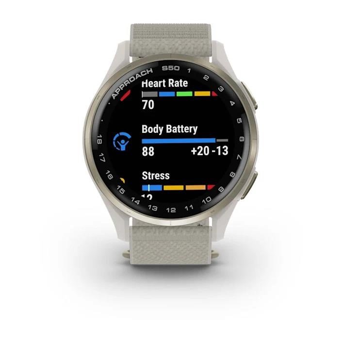 Garmin Approach S50 GPS orologio, avorio nylon/oro crema alluminio