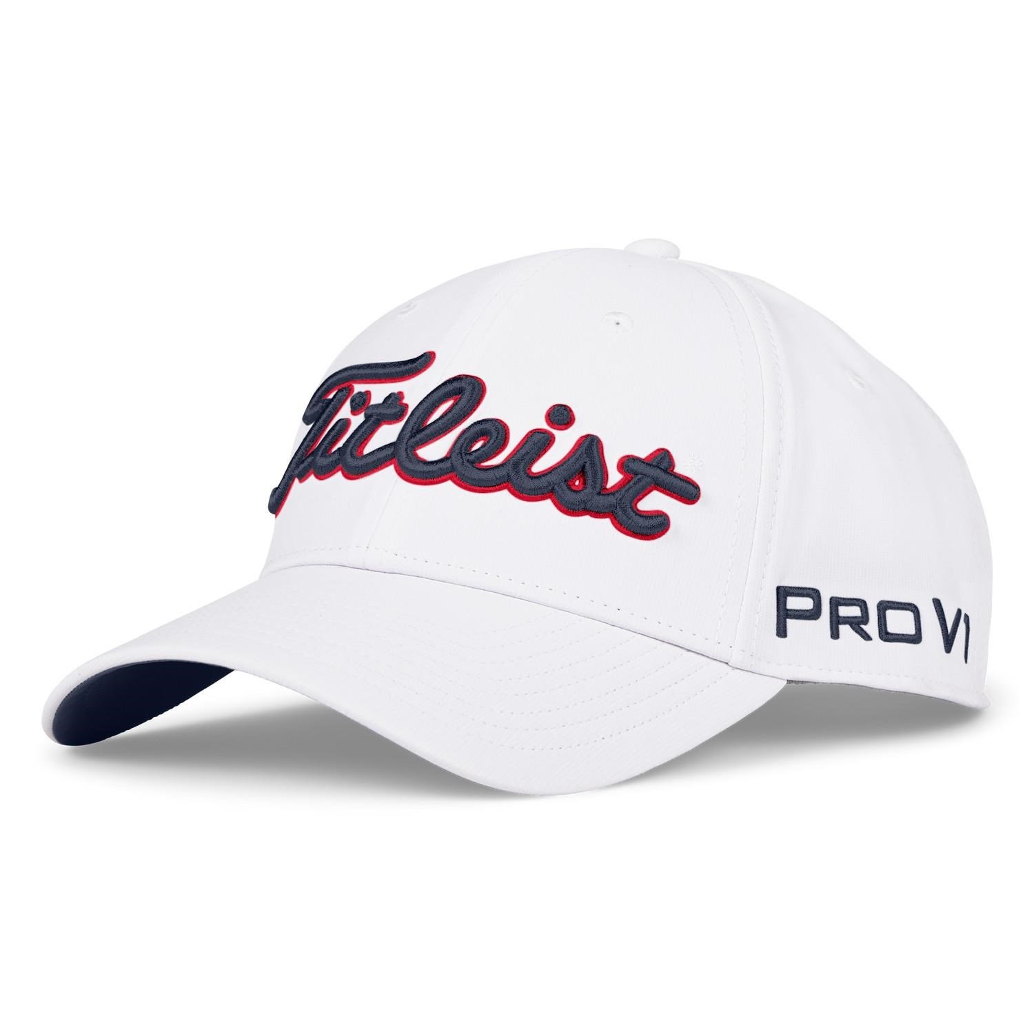 Titleist Tour Performance cappellino da uomo, bianco/blu navy/rosso