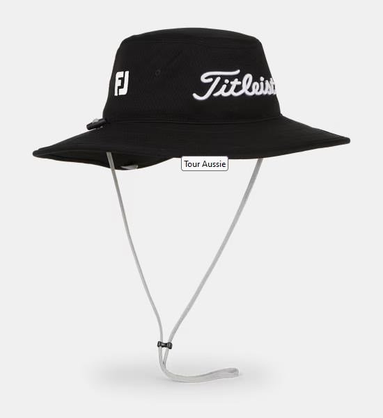 Titleist Tour Aussie cappello da sole da uomo, nero/bianco