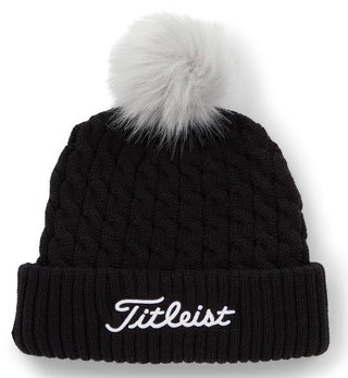 Titleist Cable Knit Pom Pom berretto invernale da donna, nero