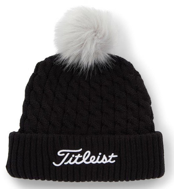 Titleist Cable Knit Pom Pom berretto invernale da donna, nero
