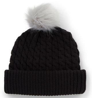 Titleist Cable Knit Pom Pom berretto invernale da donna, nero