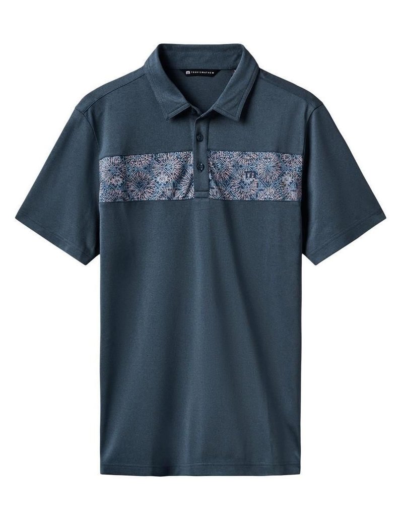 Travis Mathew Good Good Acropolis polo da uomo, mood indigo/vintage indigo