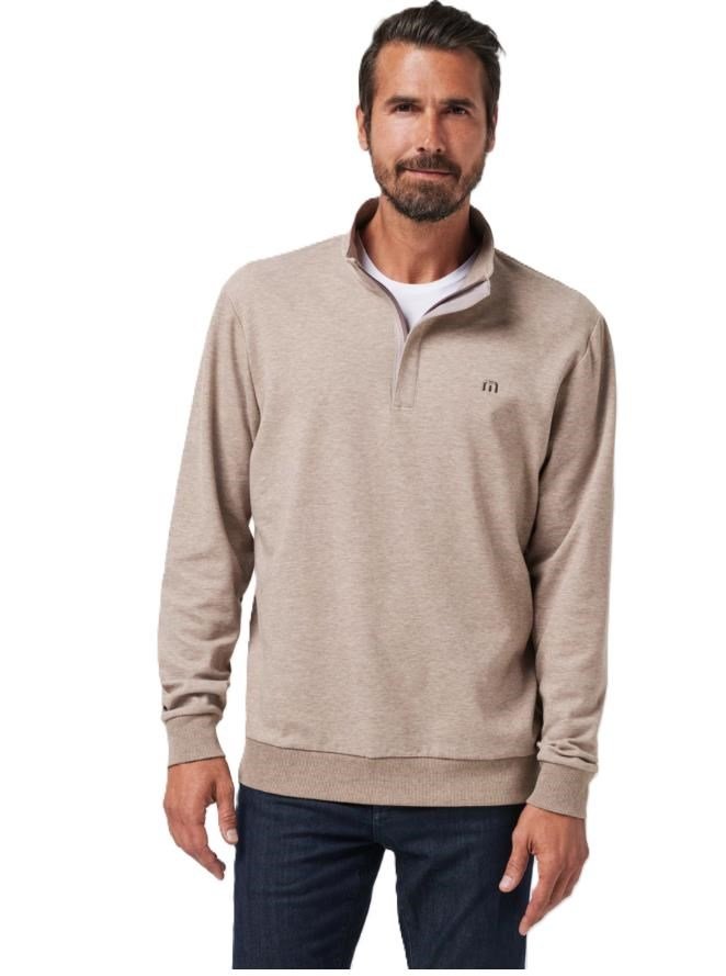 Travis Mathew CLOUD QUARTER ZIP 2.0 felpa uomo, portabella