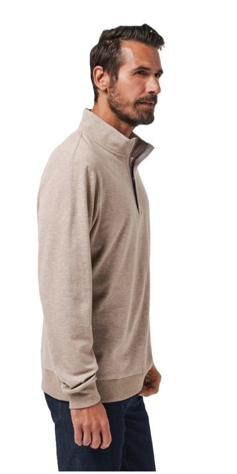 Travis Mathew CLOUD QUARTER ZIP 2.0 felpa uomo, portabella