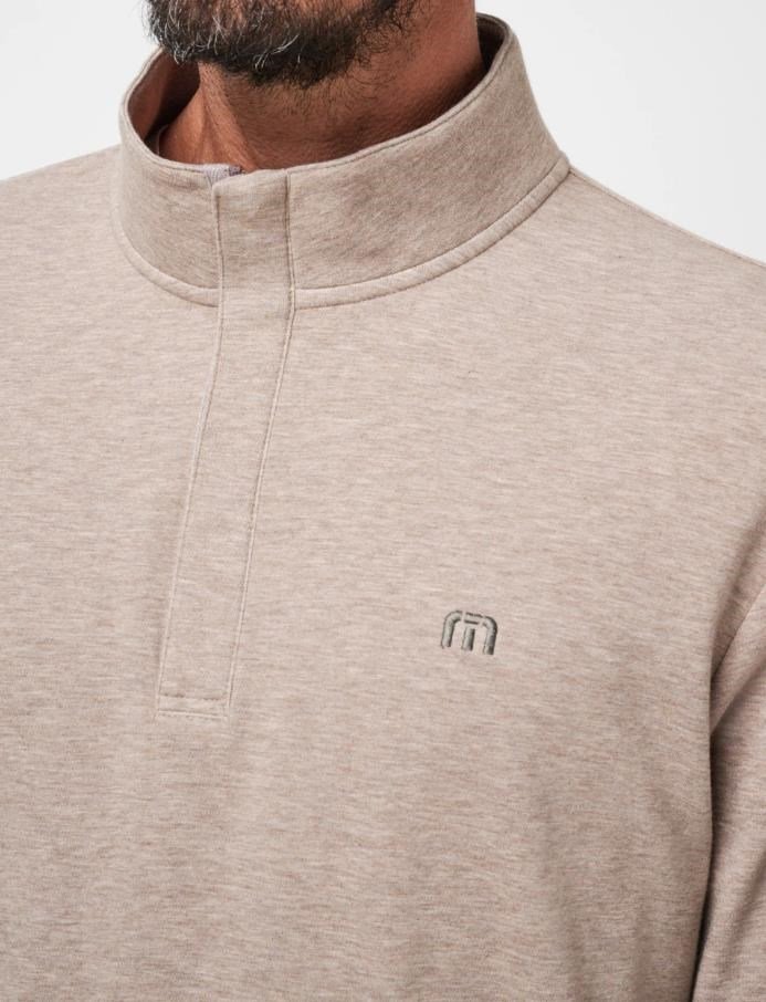 Travis Mathew CLOUD QUARTER ZIP 2.0 felpa uomo, portabella