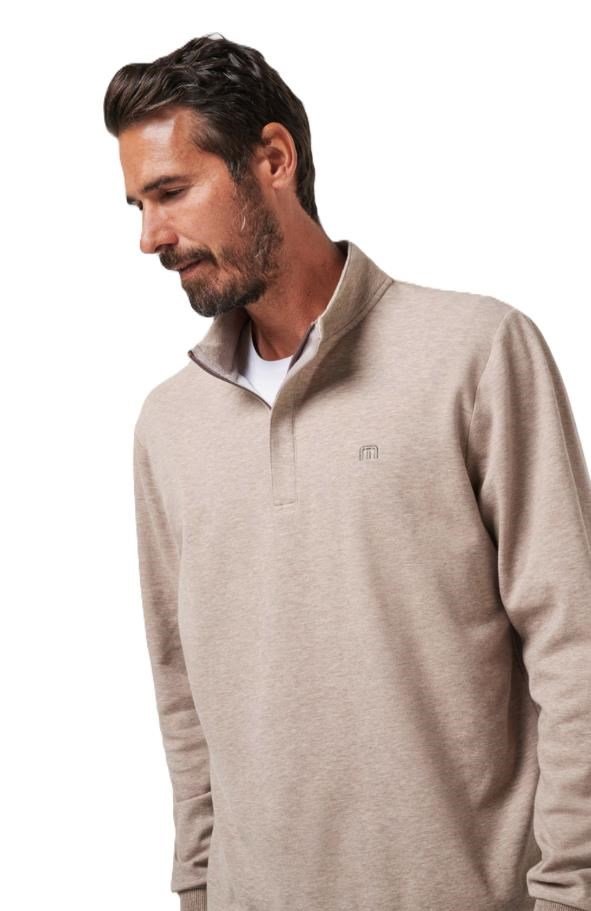 Travis Mathew CLOUD QUARTER ZIP 2.0 felpa uomo, portabella