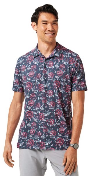 Travis Mathew FEATHERWEIGHT FLOURISH polo da uomo, mood indigo/vintage indigo