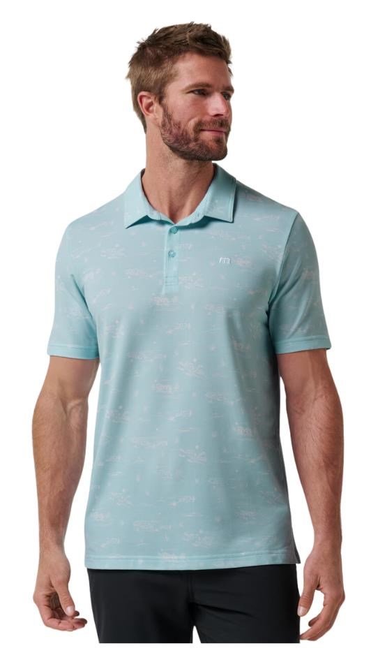 Travis Mathew Featherweight City polo da uomo, cory blue