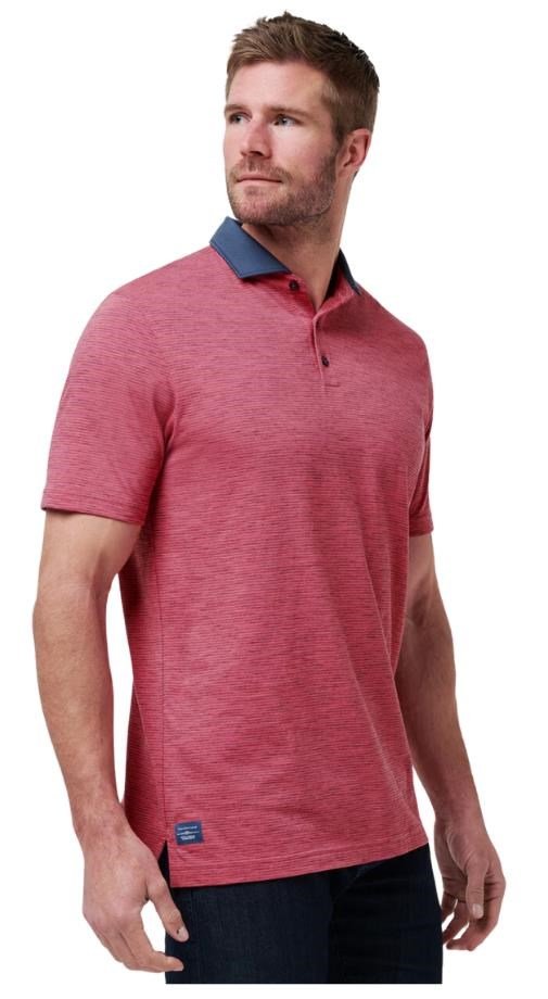 Travis Mathew Common Interest polo da uomo, rose wine