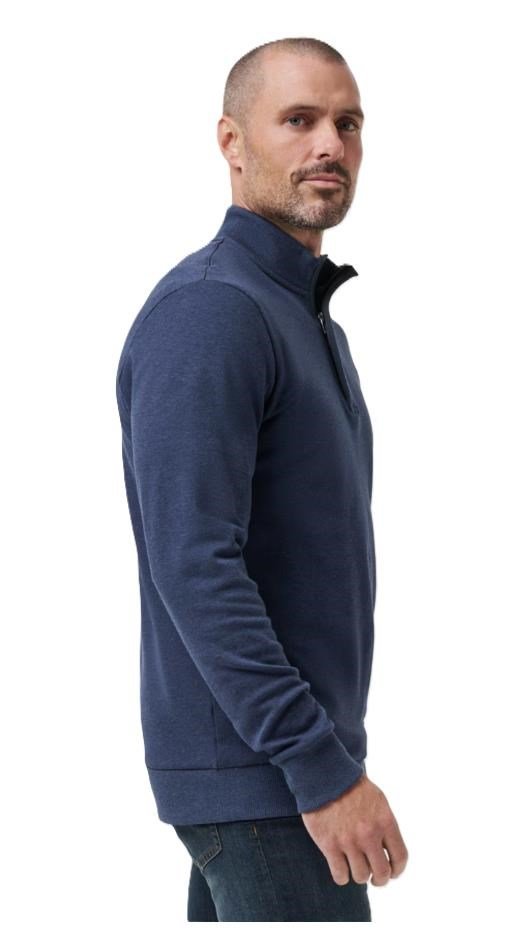 Travis Mathew CLOUD QUARTER ZIP 2.0 felpa da uomo, heather blue
