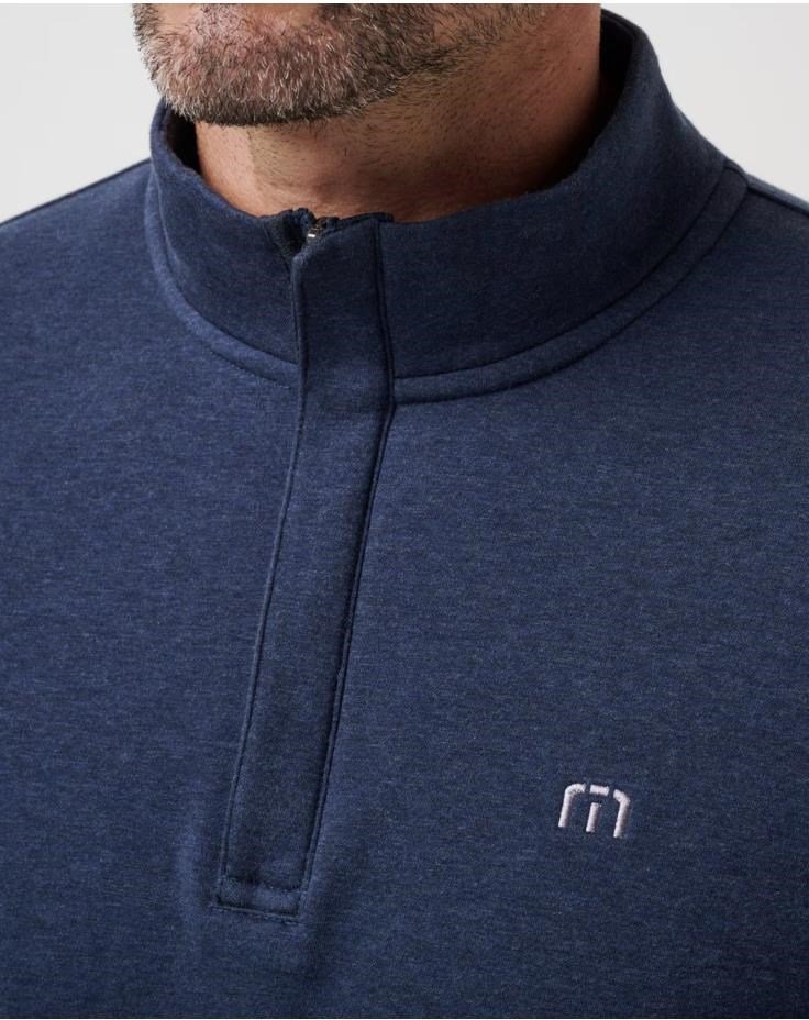 Travis Mathew CLOUD QUARTER ZIP 2.0 felpa da uomo, heather blue