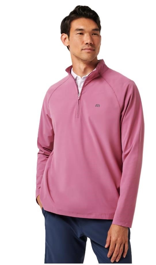 Travis Mathew Air Tram Quarter Zip felpa da uomo, rose wine
