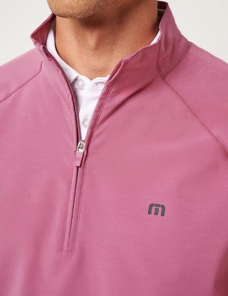 Travis Mathew Air Tram Quarter Zip felpa da uomo, rose wine