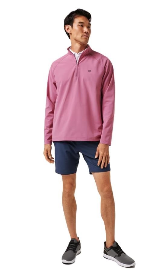 Travis Mathew Air Tram Quarter Zip felpa da uomo, rose wine