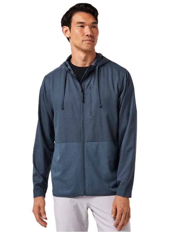 Travis Mathew Deepspace Full Zip felpa con zip da uomo, mood indigo/vintage indigo
