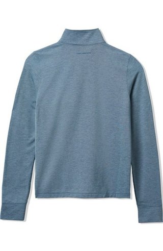 Travis Mathew Featherweightt Active Zip Long Sleeve polo da donna, heather copen blue