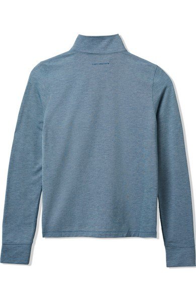 Travis Mathew Featherweightt Active Zip Long Sleeve polo da donna, heather copen blue