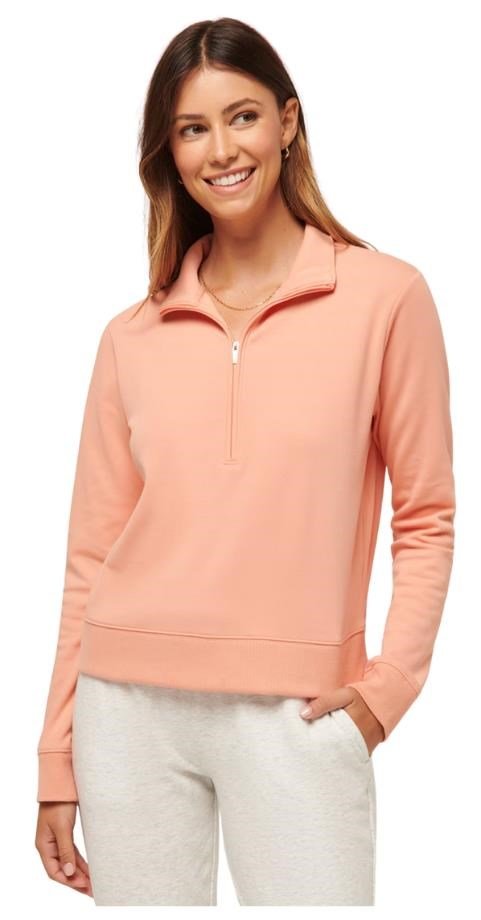 Travis Mathew Cloud Fleece Half-Zip felpa da donna, canyon sunset