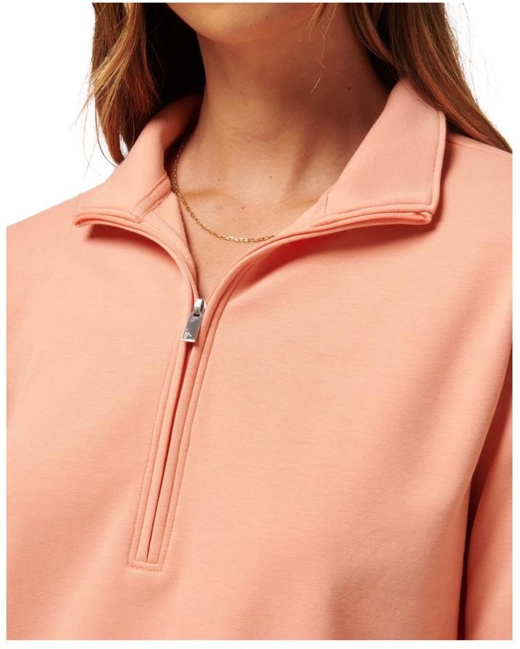 Travis Mathew Cloud Fleece Half-Zip felpa da donna, canyon sunset
