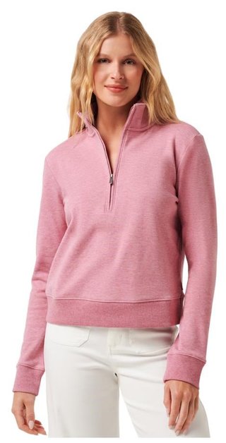 Travis Mathew Cloud Fleece Half-Zip felpa donna, heather foxglove