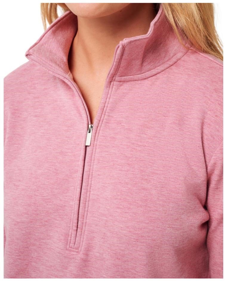 Travis Mathew Cloud Fleece Half-Zip felpa donna, heather foxglove