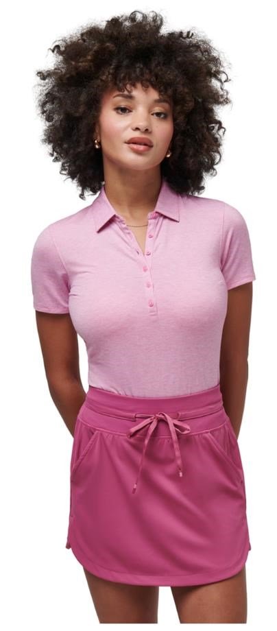 Travis Mathew Featherweight Active polo da donna, heather red violet